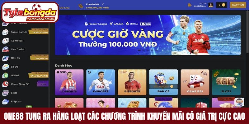 One88 tung ra hàng loạt các chương trình khuyến mãi có giá trị cực cao